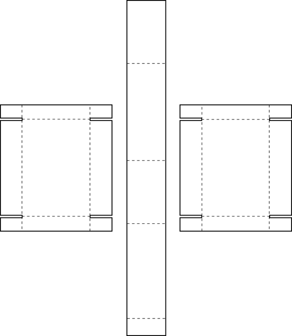 扣合型长方体包装盒结构图