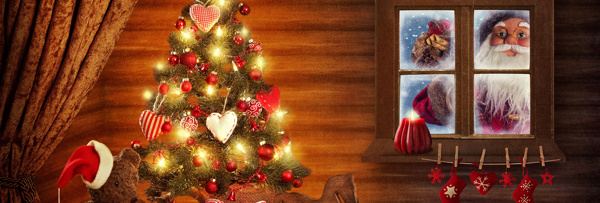 唯美圣诞树banner背景素材