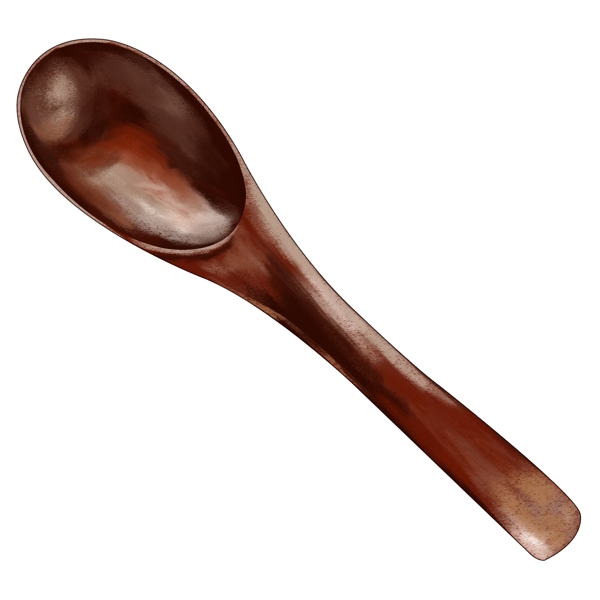 亮棕色木质勺子插图