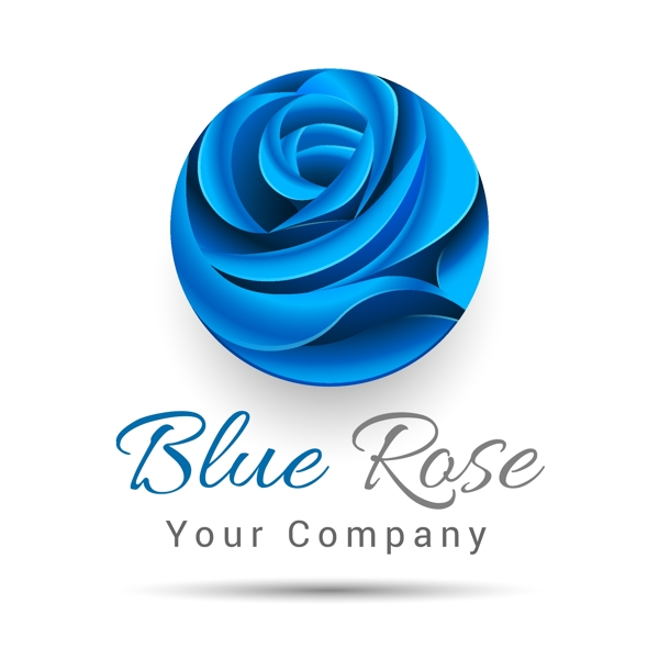 蓝色玫瑰花LOGO