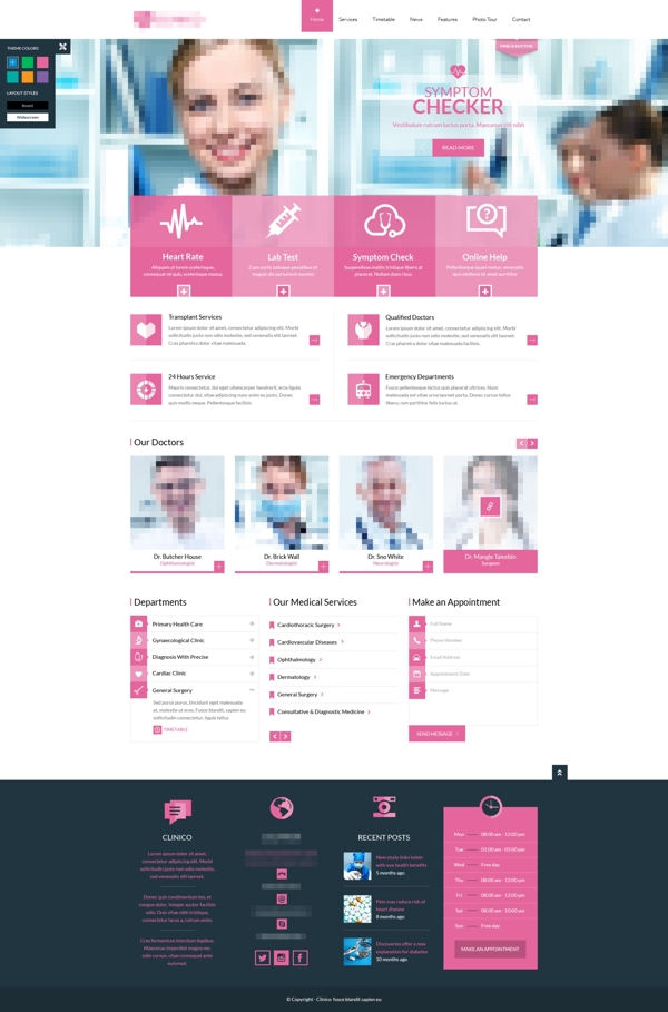 粉色运动健身医疗医院网站首页模板