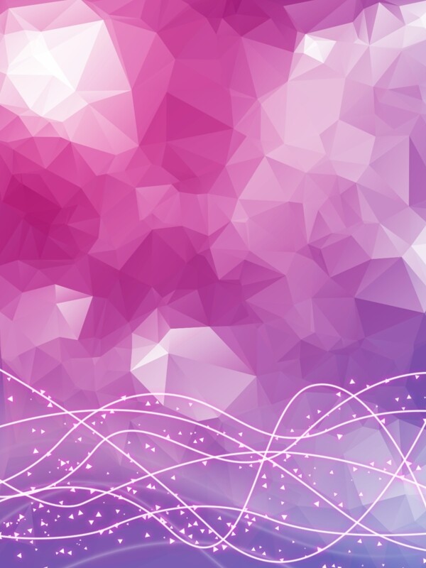创意紫色渐变三角几何光线背景