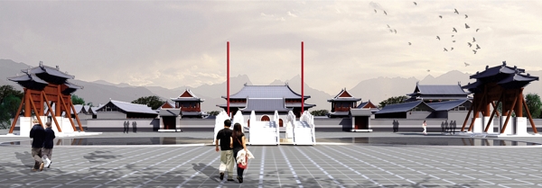 梵净山佛教文化苑山门设计效果图图片