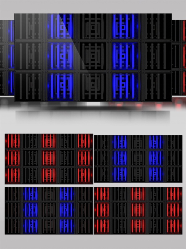 红蓝灯光交替闪烁视频素材