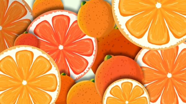 手绘清新橙子广告背景