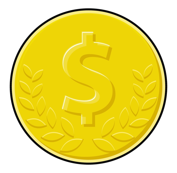 桂冠美元硬币向量