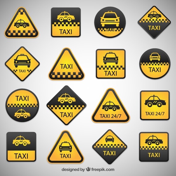 出租车标签矢量图片