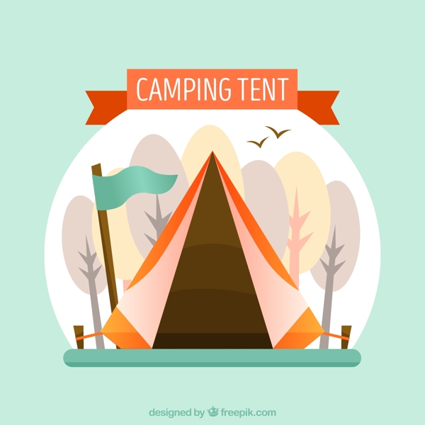 创意野营帐篷设计矢量素材