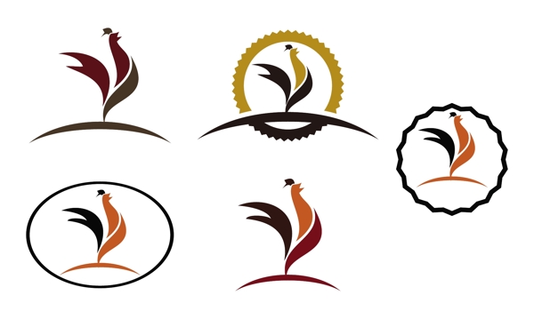 金鸡大公鸡logo标志设计