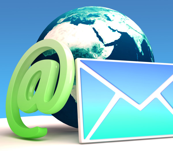 电子邮件显示世界联系邮件在线
