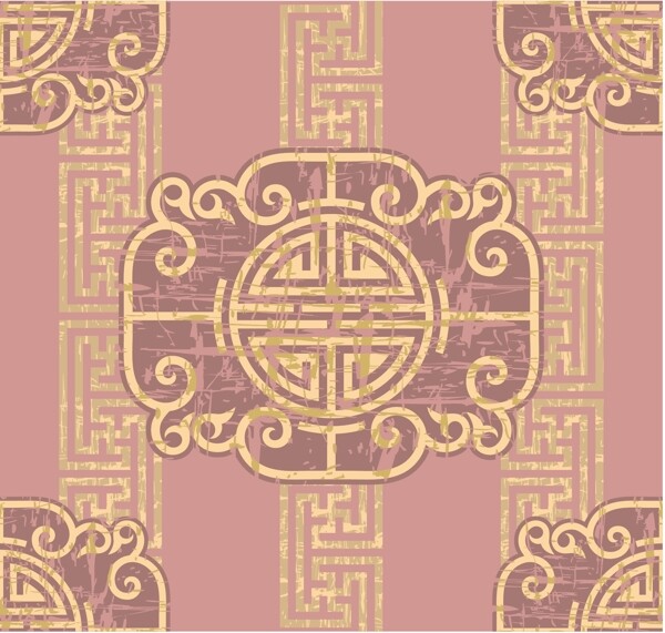 古代精美中国风花纹底纹元素矢量素材