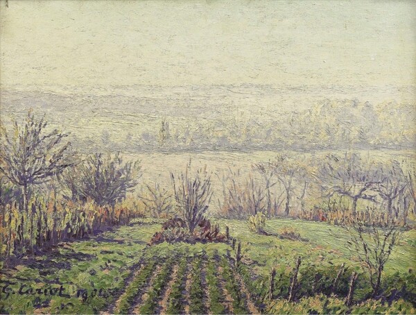 GustaveCariotLandscapeMistyMorning1904画家风景画静物油画建筑油画装饰画