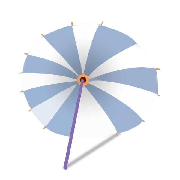 蓝白雨伞