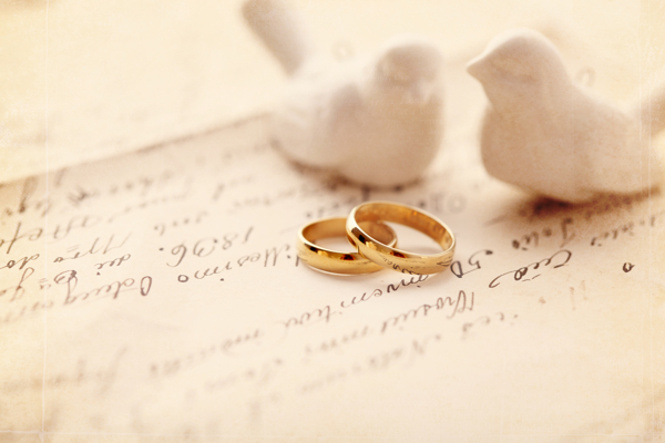 黄金结婚对戒背景