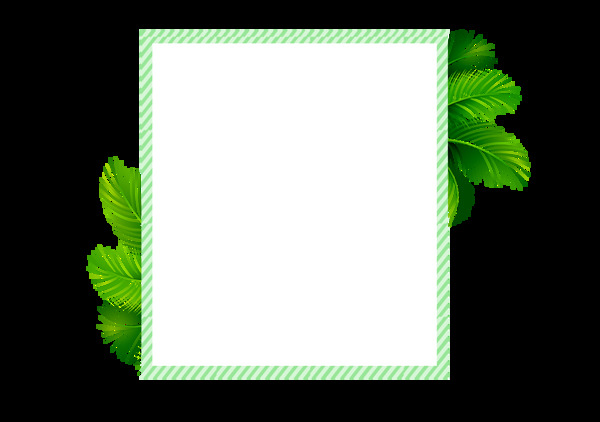 绿色植物边框设计元素