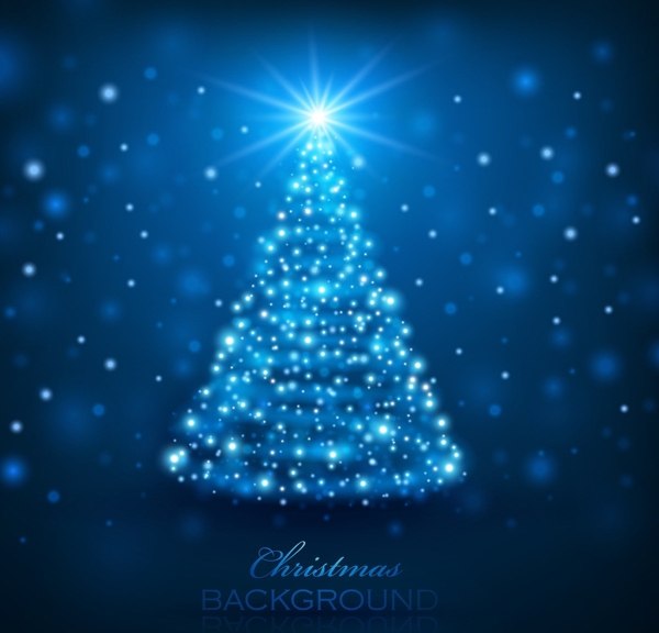 蓝色圣诞树背景图片
