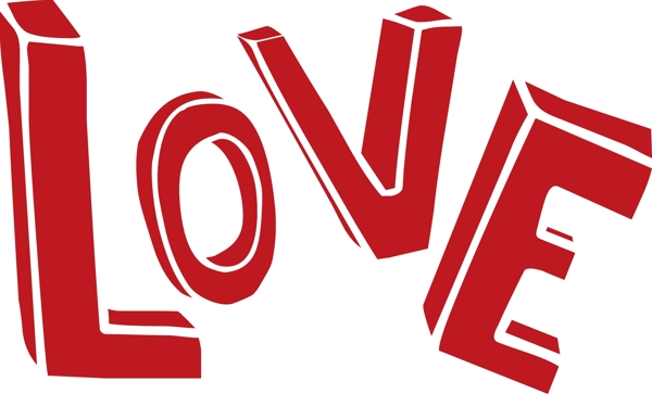 立体love艺术字体素材图片