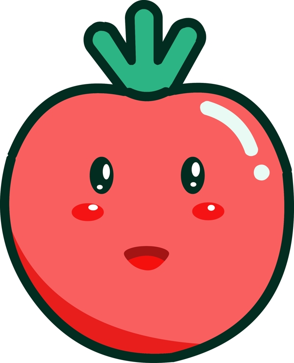 素食蔬菜手绘卡通蔬菜番茄