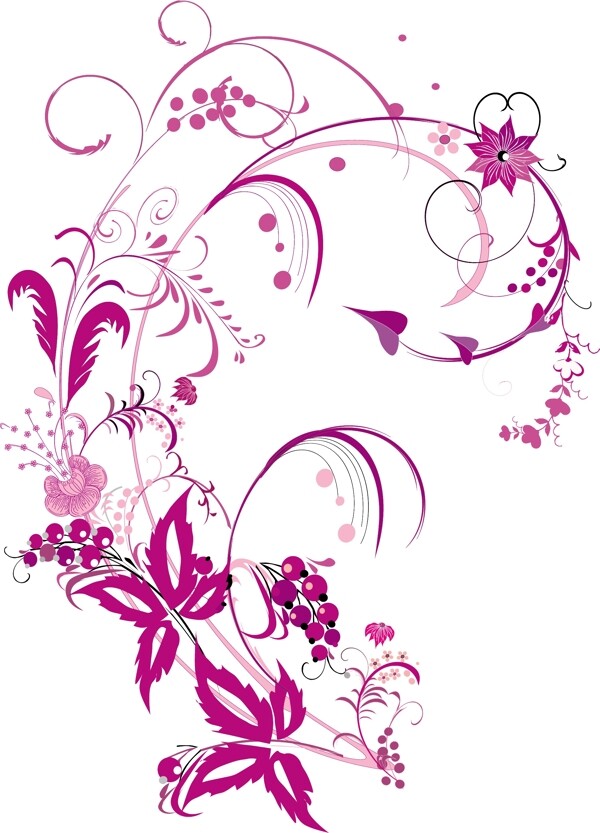 紫色花纹矢量图图片