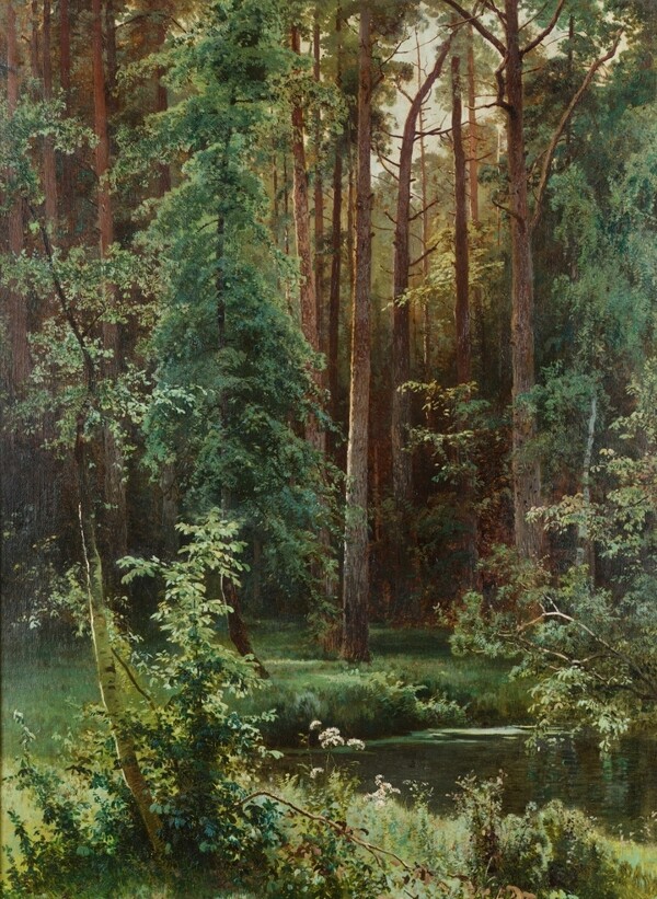 希施金树林风景油画
