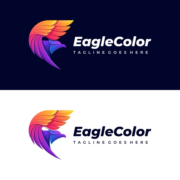 抽象飞鹰彩色Logo标志设计模