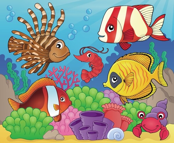 海底世界海底鱼类图片元素