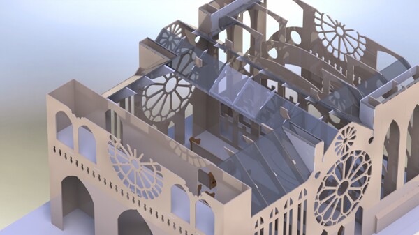 下载巴黎圣母院的金属片拼图拼图板metalcraftdesign3D模型