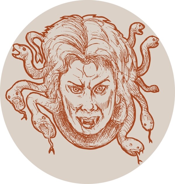 梅杜莎希腊神话蛇的头发