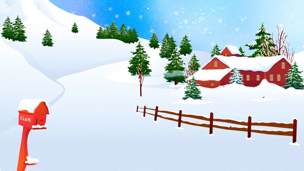 圣诞节卡通可爱冬季背景设计