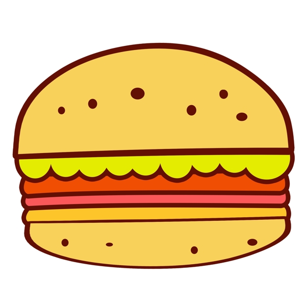 517吃货节可爱卡通食物汉堡免扣素材