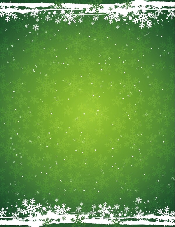 绿色雪花圣诞主题背景矢量素材
