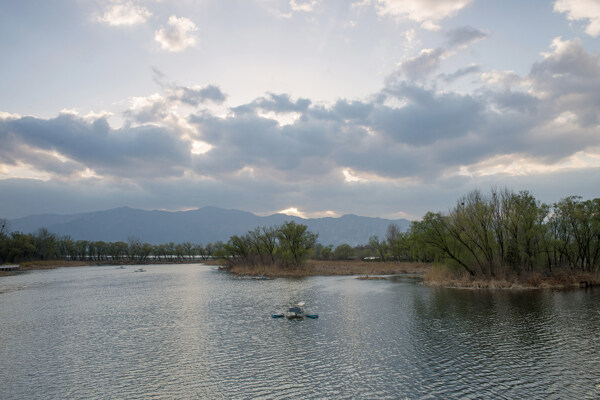 北京稻香湖春天风景