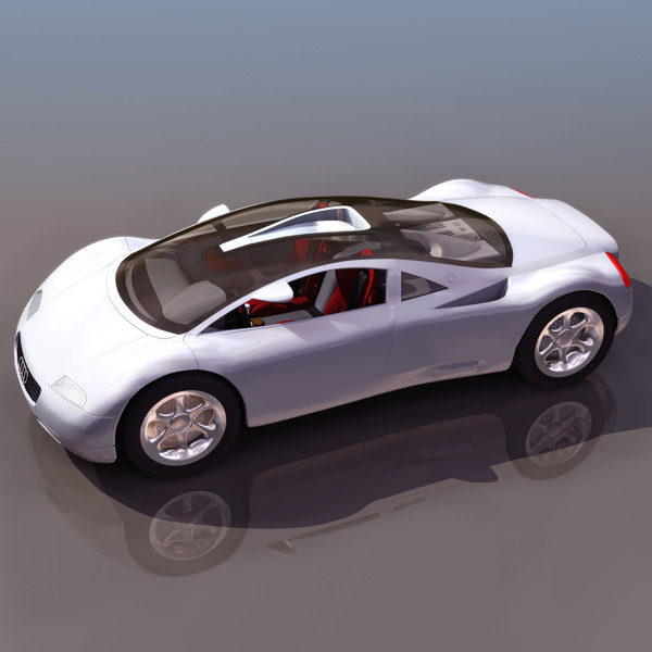 3D白色豪华跑车模型
