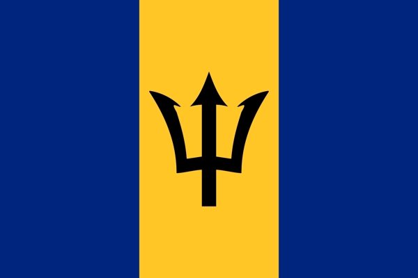 巴巴多斯国旗矢量图