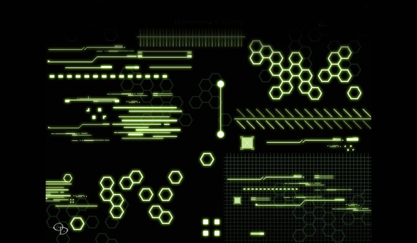科技图形元素装饰PS笔刷