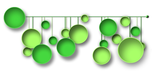 暖色调圆形绿色图案排版图
