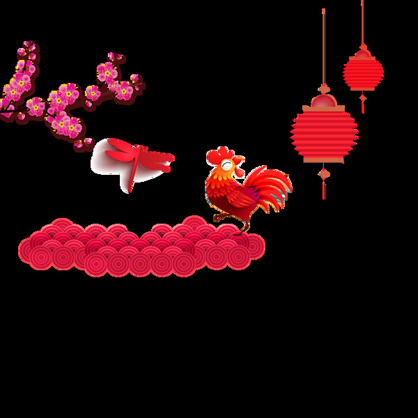 中国风春节灯笼元素
