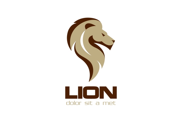 卡通动物狮子logo标志