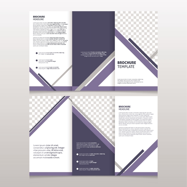 紫色白色抽象图形商业手册设计
