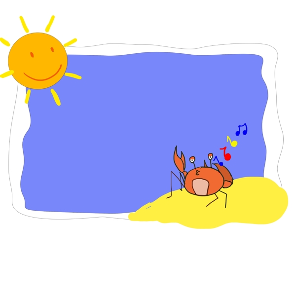 漂亮的夏日螃蟹边框
