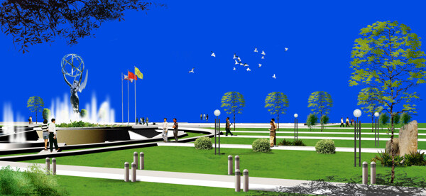 广场绿化环境设计图片