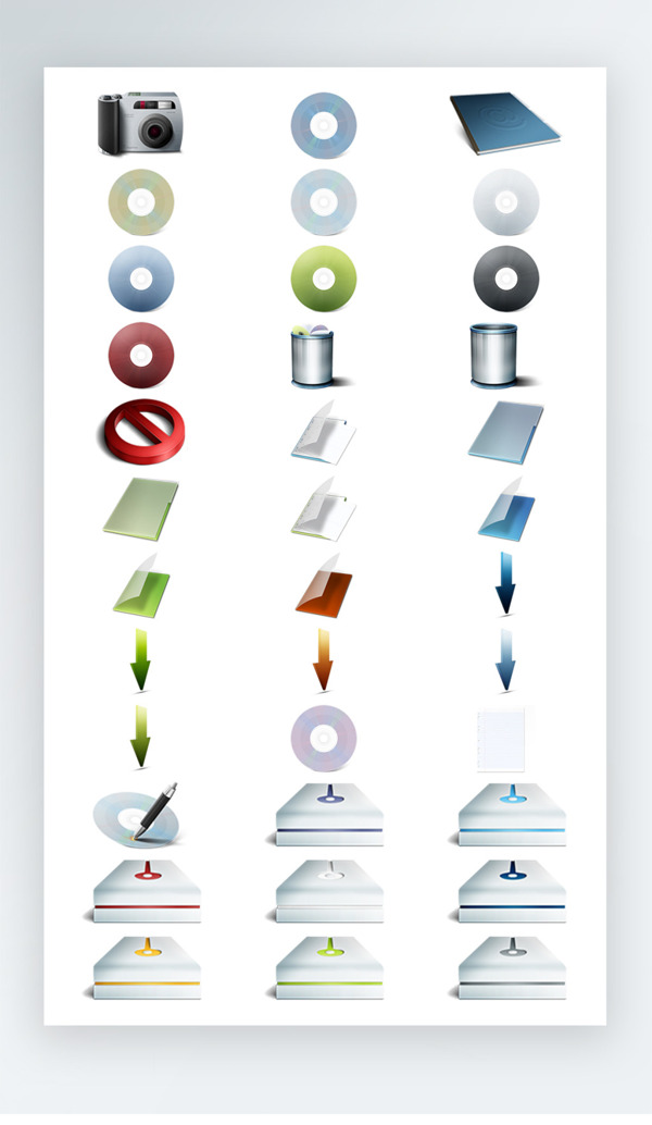 光盘图标彩色工具图标iconpng