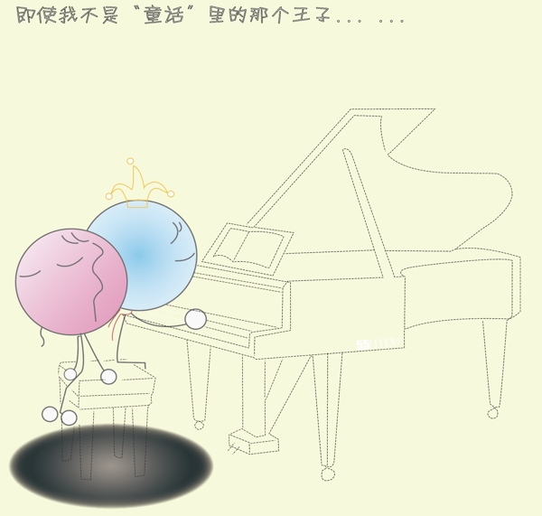 童话钢琴矢量情侣卡通图片