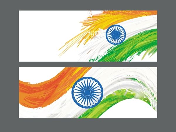 网站标题或横幅设置创造性印度国旗设计为独立日庆祝活动