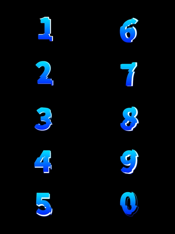 套图模板霓虹科技数字