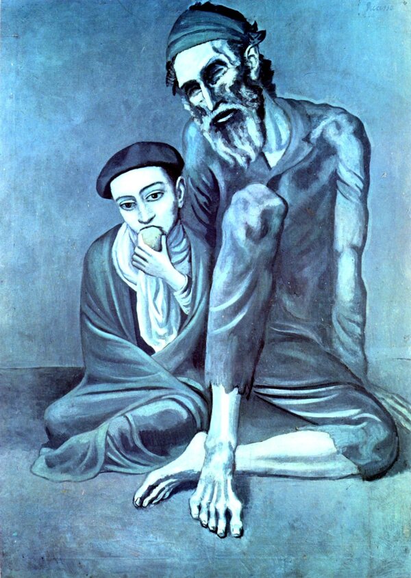 1903LevieuxjuifLevieillard西班牙画家巴勃罗毕加索抽象油画人物人体油画装饰画