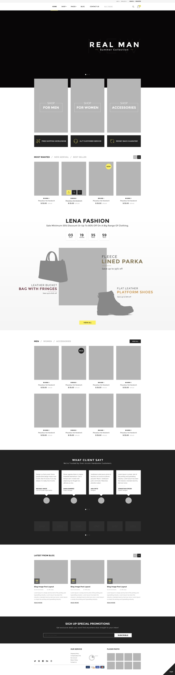黑色时尚购物商城网站主页模板