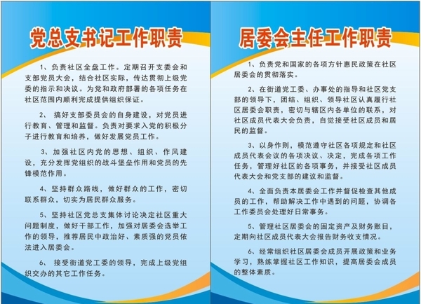 党总支书记居委会主任工作职责