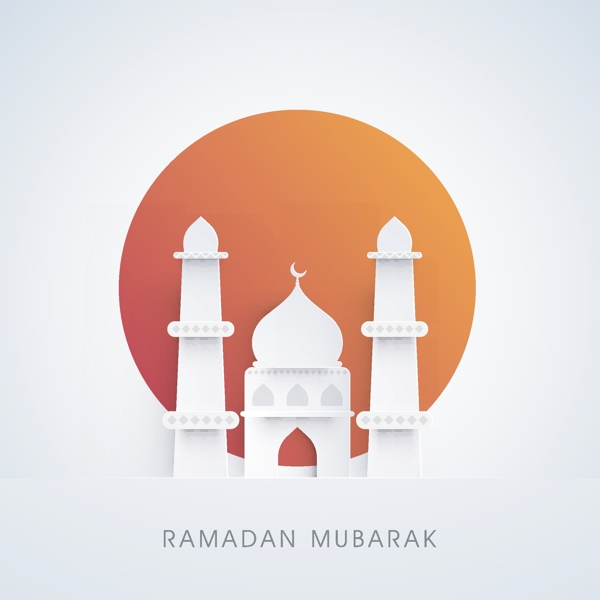 社区圣月的创意纸清真寺设计RamadanMubarak