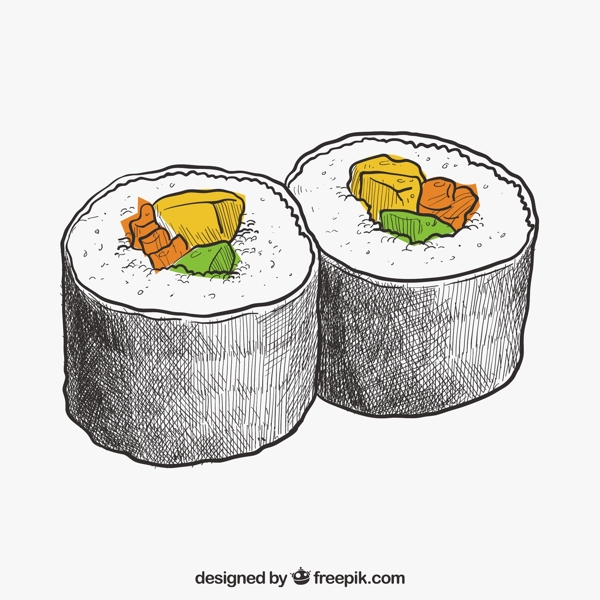 手绘的寿司